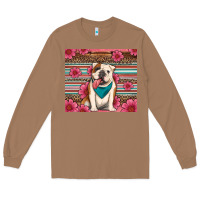 Toasted Coconut british bulldog floral serape Long Sleeve Tee - Artiststas