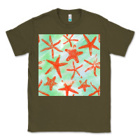 Army Green starfish seamless pattern Classic Tee - BundleAndBundleShop