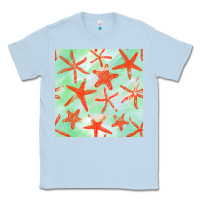 Dusty Blue starfish seamless pattern Classic Tee - BundleAndBundleShop