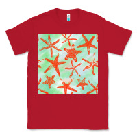 Red starfish seamless pattern Classic Tee - BundleAndBundleShop