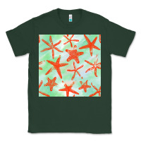 Sports Green starfish seamless pattern Classic Tee - BundleAndBundleShop