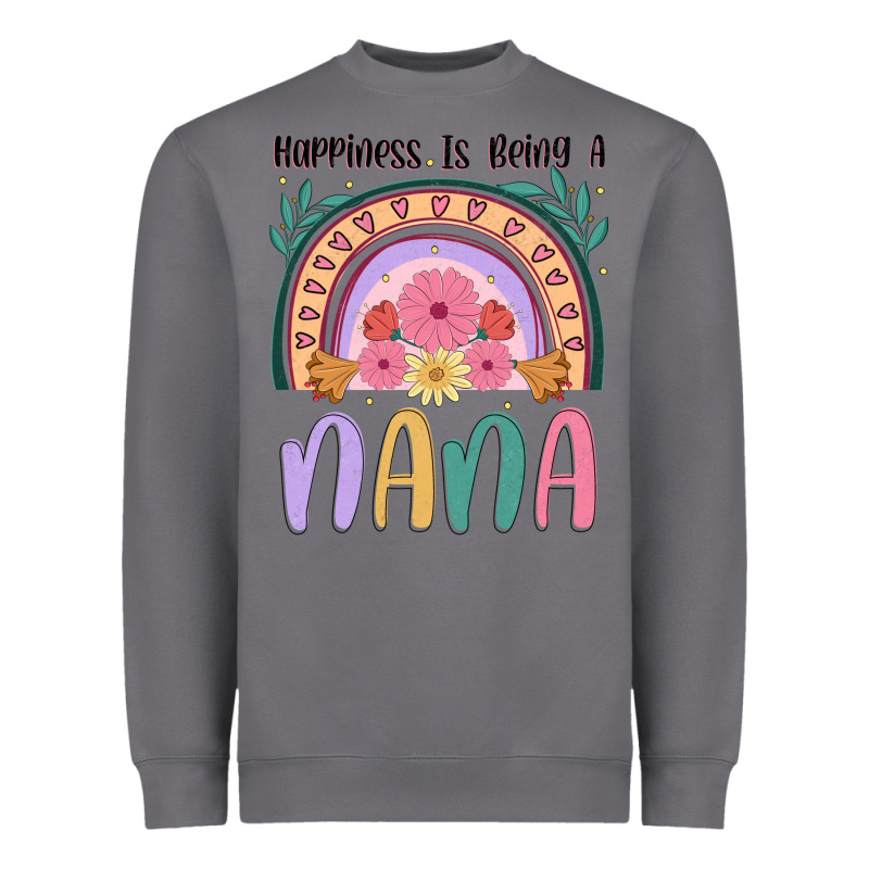 Happiness Is Being A Nana Heavyweight Sweatshirt by JahusDesignShop | Teevron