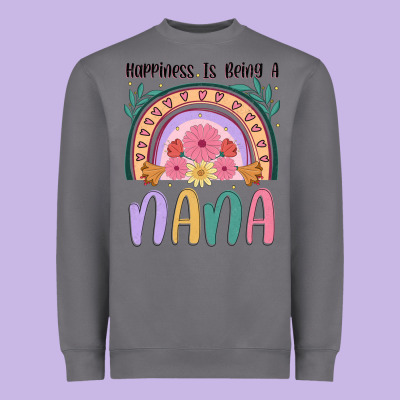 Happiness Is Being A Nana Heavyweight Sweatshirt Designed By Jahusdesignshop