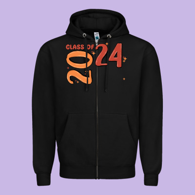 Custom Class Of 2024 Name Of School Font  Super Sn Zipper Hoodie Designed By Maliassmallbusiness