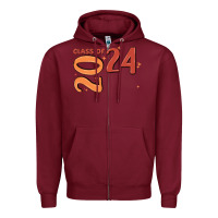 Burgundy custom class of 2024 name of school font  super sn Zipper Hoodie - MaliasSmallBusiness