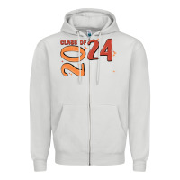 Dove Grey custom class of 2024 name of school font  super sn Zipper Hoodie - MaliasSmallBusiness