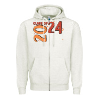 Oatmeal Heather custom class of 2024 name of school font  super sn Zipper Hoodie - MaliasSmallBusiness