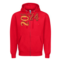 Red custom class of 2024 name of school font  super sn Zipper Hoodie - MaliasSmallBusiness