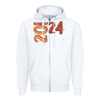 White custom class of 2024 name of school font  super sn Zipper Hoodie - MaliasSmallBusiness