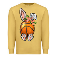 Antique Gold Basketball Easter Bunny Premium Sweatshirt - BundleAndBundleShop