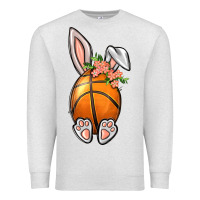 Oatmeal Heather Basketball Easter Bunny Premium Sweatshirt - BundleAndBundleShop