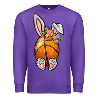 Purple Basketball Easter Bunny Premium Sweatshirt - BundleAndBundleShop