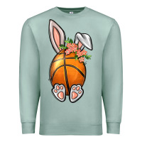 Seafoam Basketball Easter Bunny Premium Sweatshirt - BundleAndBundleShop