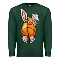 Sports Green Basketball Easter Bunny Premium Sweatshirt - BundleAndBundleShop