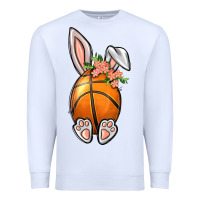 White Basketball Easter Bunny Premium Sweatshirt - BundleAndBundleShop