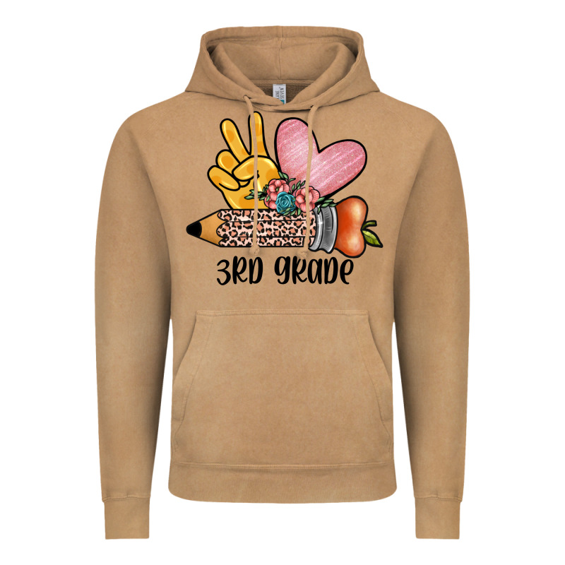 Peace Love 3rd Grade Vintage Hoodie by JahusDesignShop | Teevron