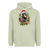 Matcha Merry Christmas skeleton with black cat Heavyweight Hoodie - NancyCooperArtShop