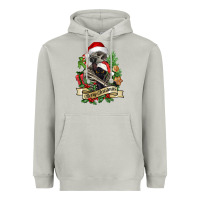 Moon Dust Merry Christmas skeleton with black cat Heavyweight Hoodie - NancyCooperArtShop