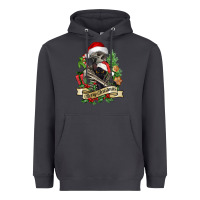 Smoke Merry Christmas skeleton with black cat Heavyweight Hoodie - NancyCooperArtShop