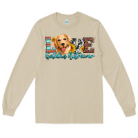 Mushroom love golden retriever Long Sleeve Tee - Artiststas