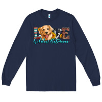 Navy love golden retriever Long Sleeve Tee - Artiststas