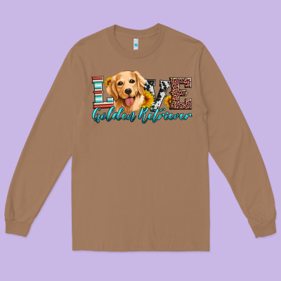 Love Golden Retriever Long Sleeve Tee Designed By Artiststas