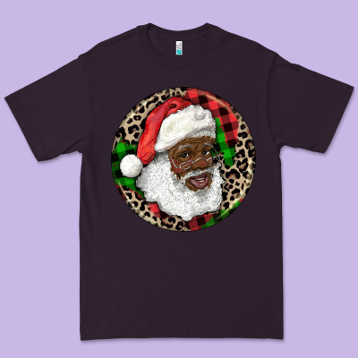 Premium Tee Afro Santa Christmas