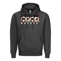 Charcoal Heather baseball mama Zipper Hoodie - MaliasSmallBusiness