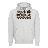 Dove Grey baseball mama Zipper Hoodie - MaliasSmallBusiness