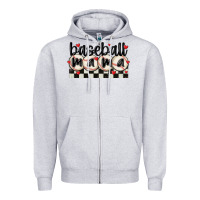 Heather Grey baseball mama Zipper Hoodie - MaliasSmallBusiness