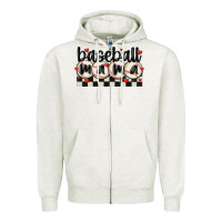 Oatmeal Heather baseball mama Zipper Hoodie - MaliasSmallBusiness