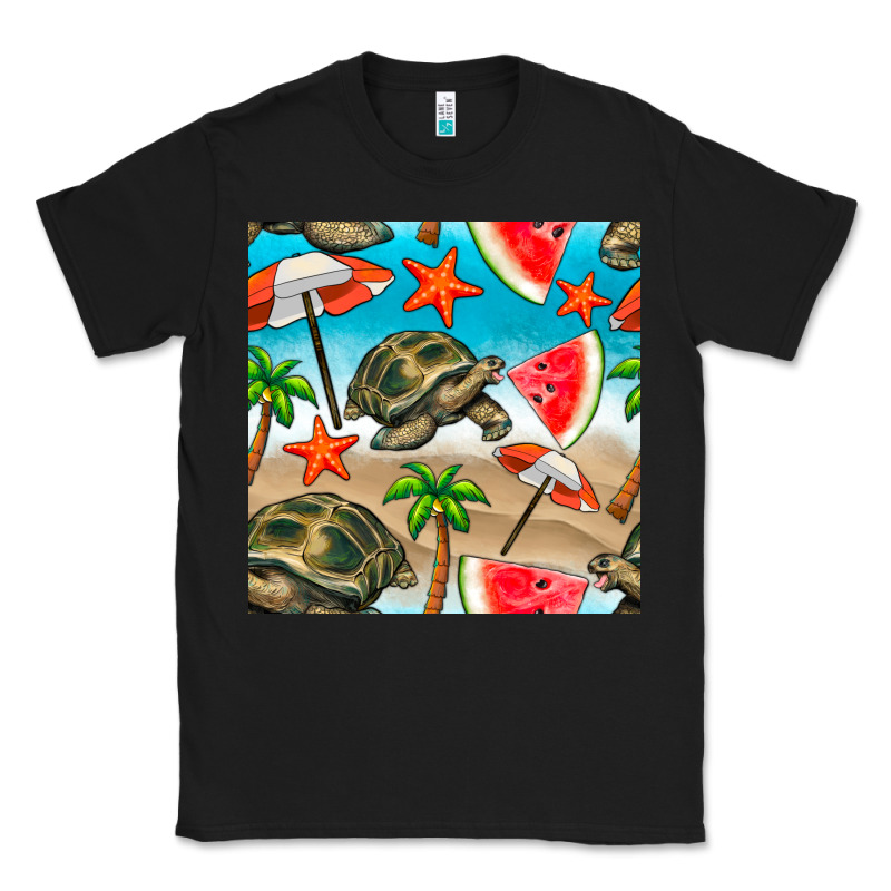 Tortoise Watermelon Beach Seamless Pattern Classic Tee by BundleAndBundleShop | Teevron