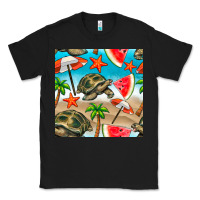 Black tortoise watermelon beach seamless pattern Classic Tee - BundleAndBundleShop