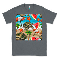 Charcoal Heather tortoise watermelon beach seamless pattern Classic Tee - BundleAndBundleShop