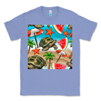 Colony Blue tortoise watermelon beach seamless pattern Classic Tee - BundleAndBundleShop