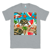 Heather Grey tortoise watermelon beach seamless pattern Classic Tee - BundleAndBundleShop