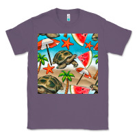 Lavender tortoise watermelon beach seamless pattern Classic Tee - BundleAndBundleShop