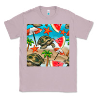 Lilac tortoise watermelon beach seamless pattern Classic Tee - BundleAndBundleShop