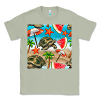 Matcha tortoise watermelon beach seamless pattern Classic Tee - BundleAndBundleShop