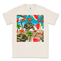 Natural tortoise watermelon beach seamless pattern Classic Tee - BundleAndBundleShop