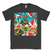 Smoke tortoise watermelon beach seamless pattern Classic Tee - BundleAndBundleShop