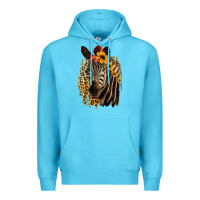 Ocean Blue Zebra With Sunflowers Premium Hoodie - Bettercallsaul