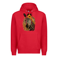 Red Zebra With Sunflowers Premium Hoodie - Bettercallsaul