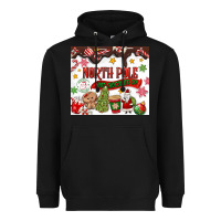 Black North Pole Hot Chocolate christmas Heavyweight Hoodie - MaliasSmallBusiness