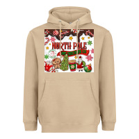 Mushroom North Pole Hot Chocolate christmas Heavyweight Hoodie - MaliasSmallBusiness