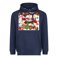 Navy North Pole Hot Chocolate christmas Heavyweight Hoodie - MaliasSmallBusiness