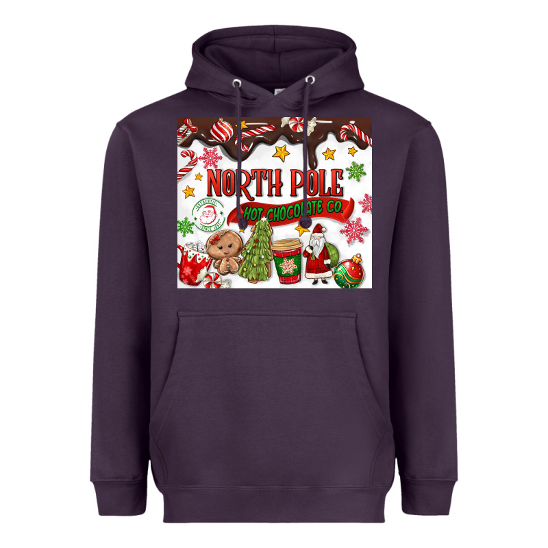North Pole Hot Chocolate Christmas Heavyweight Hoodie by MaliasSmallBusiness | Teevron