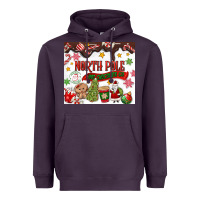 Plum North Pole Hot Chocolate christmas Heavyweight Hoodie - MaliasSmallBusiness