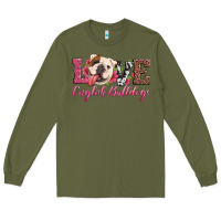 Army Green love english bulldogs Long Sleeve Tee - Artiststas