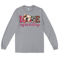 Heather Grey love english bulldogs Long Sleeve Tee - Artiststas